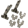 image:imageDECOBASICS Lazy Susan PieCorner Kitchen Cabinet Hinge Set for Folding Doors 165 Degree Nickle Plated Iron Concealed Hinges with Plates for Face Frame and Frameless Cabinets