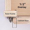 image:imageDecoBasics 12 Overlay Full Wrap Cabinet Hinges for Kitchen 25 Pair 50 Pcs Satin Brushed Nickel Around Self Closing25 Pairs Pack 50 Pcs