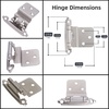 image:imageDecoBasics 38 Inset Cabinet Hinges Brushed Nickel 1 Pair 2 Pcs Offset Self Closing Cabinet Hinges for Kitchen Cabinets Satin Nickel wSilicon Bumpers amp Upgraded ScrewsBrushed Nickel