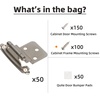 image:imageDecoBasics 38 Inset Cabinet Hinges Brushed Nickel 1 Pair 2 Pcs Offset Self Closing Cabinet Hinges for Kitchen Cabinets Satin Nickel wSilicon Bumpers amp Upgraded ScrewsBrushed Nickel