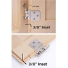 image:imageDecoBasics 38 Inset Cabinet Hinges Brushed Nickel 1 Pair 2 Pcs Offset Self Closing Cabinet Hinges for Kitchen Cabinets Satin Nickel wSilicon Bumpers amp Upgraded ScrewsBrushed Nickel