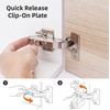 image:imageDecoBasics Full Overlay European Soft Close Cabinet Hinges for Kitchen Cabinets 100 Pcs 105 Frameless Concealed Cabinet Door Hinge 10 Way Adjustability amp Clip on Plate Easy InstallationFull Overlay