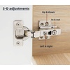 image:imageDecoBasics Full Overlay European Soft Close Cabinet Hinges for Kitchen Cabinets 100 Pcs 105 Frameless Concealed Cabinet Door Hinge 10 Way Adjustability amp Clip on Plate Easy InstallationInset