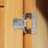 image:imageDecobasics 2 Pack 12 Overlay Brushed Nickel Cabinet Hinges for Cabinet Doors 1 Pairs  SelfClosing SemiWrap Face Frame Hinges for Cupboard amp Kitchen Doors wScrews amp Quiet BumpersBrushed Nickel