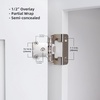 image:imageDecobasics 2 Pack 12 Overlay Brushed Nickel Cabinet Hinges for Cabinet Doors 1 Pairs  SelfClosing SemiWrap Face Frame Hinges for Cupboard amp Kitchen Doors wScrews amp Quiet BumpersBrushed Nickel