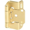 image:imageDecobasics 2 Pack 12 Overlay Brushed Nickel Cabinet Hinges for Cabinet Doors 1 Pairs  SelfClosing SemiWrap Face Frame Hinges for Cupboard amp Kitchen Doors wScrews amp Quiet BumpersBrass Plated