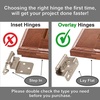 image:imageDecobasics 2 Pack 12 Overlay Brushed Nickel Cabinet Hinges for Cabinet Doors 1 Pairs  SelfClosing SemiWrap Face Frame Hinges for Cupboard amp Kitchen Doors wScrews amp Quiet BumpersBrushed Nickel