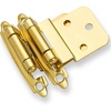 image:imageDecoBasics 38 Inset Cabinet Hinges Brushed Nickel 1 Pair 2 Pcs Offset Self Closing Cabinet Hinges for Kitchen Cabinets Satin Nickel wSilicon Bumpers amp Upgraded ScrewsGold