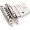 image:imageDecoBasics 38 Inset Cabinet Hinges Brushed Nickel 1 Pair 2 Pcs Offset Self Closing Cabinet Hinges for Kitchen Cabinets Satin Nickel wSilicon Bumpers amp Upgraded ScrewsBrushed Nickel