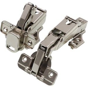 image:imageDECOBASICS Lazy Susan PieCorner Kitchen Cabinet Hinge Set for Folding Doors 165 Degree Nickle Plated Iron Concealed Hinges with Plates for Face Frame and Frameless Cabinets