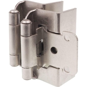 image:imageDecoBasics 12 Overlay Full Wrap Cabinet Hinges for Kitchen 25 Pair 50 Pcs Satin Brushed Nickel Around Self Closing5 Pairs Pack 10 Pcs