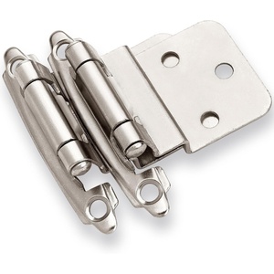 image:imageDecoBasics 38 Inset Cabinet Hinges Brushed Nickel 1 Pair 2 Pcs Offset Self Closing Cabinet Hinges for Kitchen Cabinets Satin Nickel wSilicon Bumpers amp Upgraded ScrewsBrushed Nickel