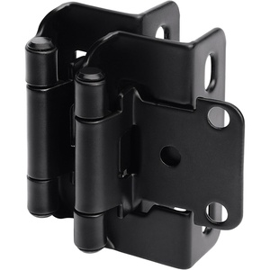 image:imageDecobasics 2 Pack 12 Overlay Brushed Nickel Cabinet Hinges for Cabinet Doors 1 Pairs  SelfClosing SemiWrap Face Frame Hinges for Cupboard amp Kitchen Doors wScrews amp Quiet BumpersMatte Black