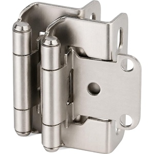 image:imageDecobasics 2 Pack 12 Overlay Brushed Nickel Cabinet Hinges for Cabinet Doors 1 Pairs  SelfClosing SemiWrap Face Frame Hinges for Cupboard amp Kitchen Doors wScrews amp Quiet BumpersBrushed Nickel