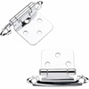 image:imageDecoBasics Cabinet Hinges Brushed Nickel for Kitchen Cabinets Doors 1 Pair 2 Pcs 12 Overlay Variable Self Closing Kitchen Cabinet Hinges Flush Mount wSilicon Bumpers amp Hardware ScrewsPolished Chrome
