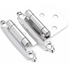 image:imageDecoBasics Cabinet Hinges Brushed Nickel for Kitchen Cabinets Doors 1 Pair 2 Pcs 12 Overlay Variable Self Closing Kitchen Cabinet Hinges Flush Mount wSilicon Bumpers amp Hardware ScrewsPolished Chrome