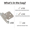 image:imageDecoBasics Cabinet Hinges Brushed Nickel for Kitchen Cabinets Doors 1 Pair 2 Pcs 12 Overlay Variable Self Closing Kitchen Cabinet Hinges Flush Mount wSilicon Bumpers amp Hardware ScrewsBrushed Nickel