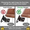 image:imageDecoBasics Cabinet Hinges Brushed Nickel for Kitchen Cabinets Doors 1 Pair 2 Pcs 12 Overlay Variable Self Closing Kitchen Cabinet Hinges Flush Mount wSilicon Bumpers amp Hardware ScrewsMatte Black