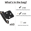 image:imageDecoBasics Cabinet Hinges Brushed Nickel for Kitchen Cabinets Doors 25 Pair 50 Pcs 12 Overlay Variable Self Closing Kitchen Cabinet Hinges Flush Mount wSilicon Bumpers amp Hardware ScrewsMatte Black