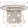 image:imageDecoBasics Cabinet Hinges Brushed Nickel for Kitchen Cabinets Doors 25 Pair 50 Pcs 12 Overlay Variable Self Closing Kitchen Cabinet Hinges Flush Mount wSilicon Bumpers amp Hardware ScrewsBrushed Nickel