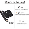 image:imageDecoBasics Cabinet Hinges Brushed Nickel for Kitchen Cabinets Doors 25 Pair 50 Pcs 12 Overlay Variable Self Closing Kitchen Cabinet Hinges Flush Mount wSilicon Bumpers amp Hardware ScrewsMatte Black