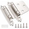image:imageDecoBasics Cabinet Hinges Brushed Nickel for Kitchen Cabinets Doors 25 Pair 50 Pcs 12 Overlay Variable Self Closing Kitchen Cabinet Hinges Flush Mount wSilicon Bumpers amp Hardware ScrewsBrushed Nickel
