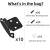 image:imageDecoBasics Cabinet Hinges Brushed Nickel for Kitchen Cabinets Doors 25 Pair 50 Pcs 12 Overlay Variable Self Closing Kitchen Cabinet Hinges Flush Mount wSilicon Bumpers amp Hardware ScrewsMatte Black