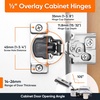 image:imageDecobasics 10 Pack Soft Close Cabinet Hinges  12 Overlay for Kitchen Cabinet Doors Slow SelfClosing Concealed Hidden Hinges for Face Frame Stainless Steel 3Way Adjustable amp Quiet Close Damper12 Inch