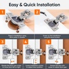 image:imageDecobasics 10 Pack Soft Close Cabinet Hinges  12 Overlay for Kitchen Cabinet Doors Slow SelfClosing Concealed Hidden Hinges for Face Frame Stainless Steel 3Way Adjustable amp Quiet Close Damper12 in