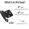 image:imageDecobasics 12 Overlay Matte Black Cabinet Hinges 1 Pair 2 Pcs Self Closing Bath amp Kitchen Cabinet Hinges Black Flush Mount wDoor Bumpers amp Upgraded ScrewsMatte Black