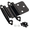 image:imageDecobasics 12 Overlay Matte Black Cabinet Hinges 1 Pair 2 Pcs Self Closing Bath amp Kitchen Cabinet Hinges Black Flush Mount wDoor Bumpers amp Upgraded ScrewsMatte Black