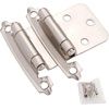 image:imageDecobasics 12 Overlay Matte Black Cabinet Hinges 1 Pair 2 Pcs Self Closing Bath amp Kitchen Cabinet Hinges Black Flush Mount wDoor Bumpers amp Upgraded ScrewsBrushed Nickel