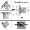 image:imageDecobasics 12 Overlay Matte Black Cabinet Hinges 1 Pair 2 Pcs Self Closing Bath amp Kitchen Cabinet Hinges Black Flush Mount wDoor Bumpers amp Upgraded ScrewsBrushed Nickel