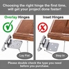 image:imageDecobasics 12 Overlay Matte Black Cabinet Hinges 1 Pair 2 Pcs Self Closing Bath amp Kitchen Cabinet Hinges Black Flush Mount wDoor Bumpers amp Upgraded ScrewsPolished Chrome