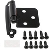 image:imageDecobasics Matte Black Cabinet Hinges for Kitchen Cabinets 40 Pair 80 Pcs  12 Overlay Variable Overlay  Face Frame Flush SELF CLOSING Cabinet Hinges with Cupboard Door Bumpers Upgraded Screws