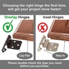 image:imageDecobasics Matte Black Cabinet Hinges for Kitchen Cabinets 40 Pair 80 Pcs  12 Overlay Variable Overlay  Face Frame Flush SELF CLOSING Cabinet Hinges with Cupboard Door Bumpers Upgraded Screws