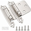 image:imageDecoBasics Cabinet Hinges Brushed Nickel for Kitchen Cabinets Doors 1 Pair 2 Pcs 12 Overlay Variable Self Closing Kitchen Cabinet Hinges Flush Mount wSilicon Bumpers amp Hardware ScrewsBrushed Nickel
