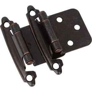 image:imageDecoBasics Cabinet Hinges Brushed Nickel for Kitchen Cabinets Doors 25 Pair 50 Pcs 12 Overlay Variable Self Closing Kitchen Cabinet Hinges Flush Mount wSilicon Bumpers amp Hardware ScrewsOil Rubbed Bronze