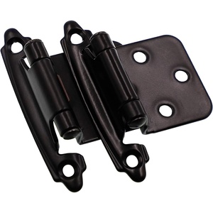 image:imageDecobasics Matte Black Cabinet Hinges for Kitchen Cabinets 40 Pair 80 Pcs  12 Overlay Variable Overlay  Face Frame Flush SELF CLOSING Cabinet Hinges with Cupboard Door Bumpers Upgraded Screws